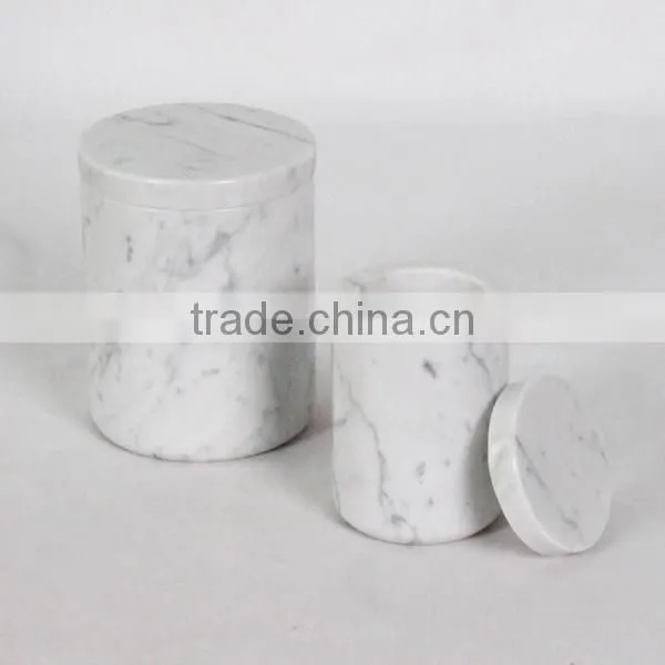 Home Decor Carrara Marble Candle Jars Designed With Lids for Customized photo-3