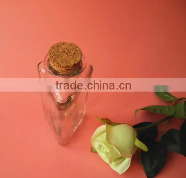 Novely Triangle Shape Glass Storage Bottle With Cork photo-2