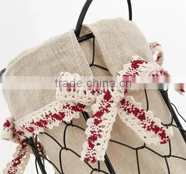 Small Rustic Tall Wire Basket With Handle for Storage photo-2