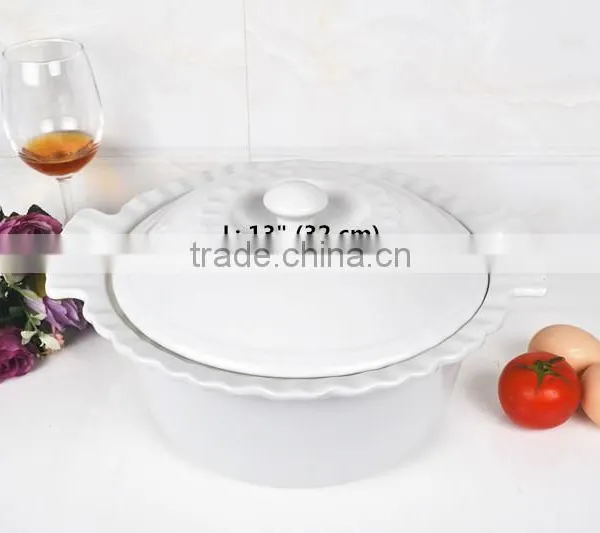 13" Round Ceramic Bakeware With Lid photo-2