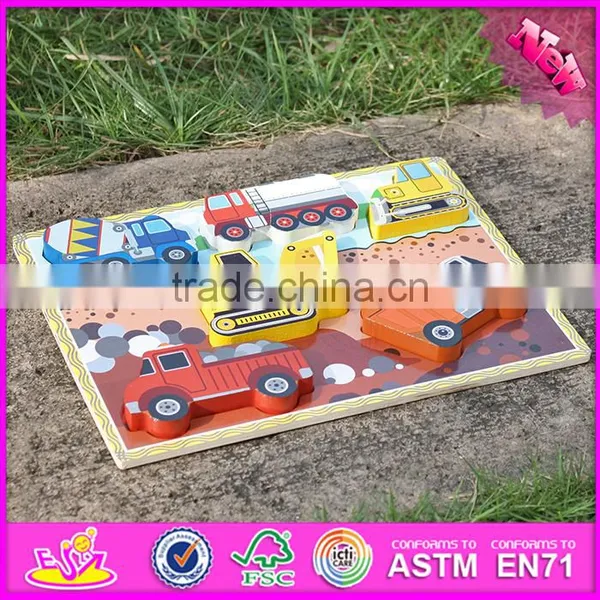 2016 New Design Educational Car Puzzle Wooden Learning Shapes for Toddlers W14D020 photo-4