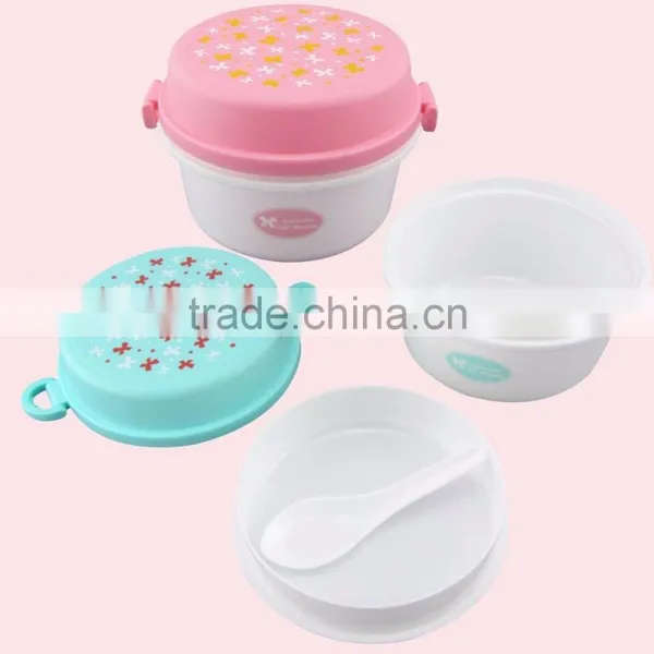 Hot Sale Double Layers Round Plastic Lunch Box photo-3