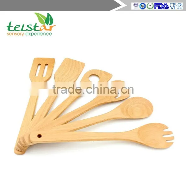 Solid Wood Cooking Spoons and Spatulas Non Stick Wooden Spoon Set Cooking Utensil Set photo-4