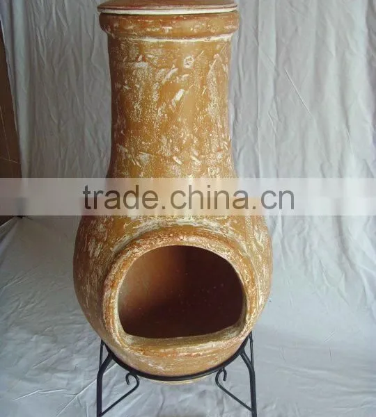Clay Chimeneas Fire Pit With BBQ Grill and Metal Stand photo-3