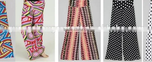 Plus Size Adult/child Wide Legs Yoga Long Pants, Wholesale Kids Palazzo Pants , Unique Print Palazzo Pants photo-3