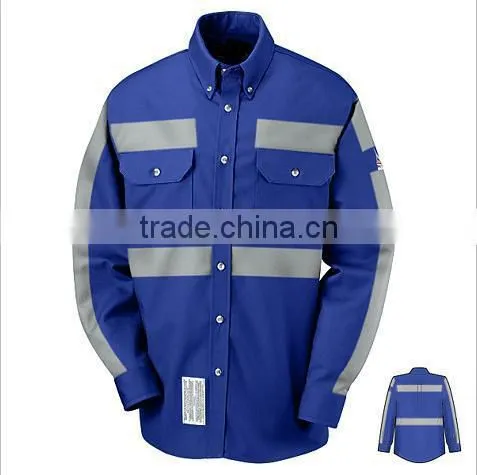 2016 OEM 88% Cotton/ 12% High Tenacity Nylon 238gsm Fire Retardent High Vis Shirt 3M Reflective Tape photo-5