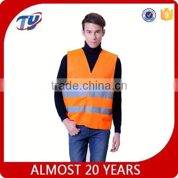 2017 Reflective Safety Vest Fluorescent Orange Security Vest