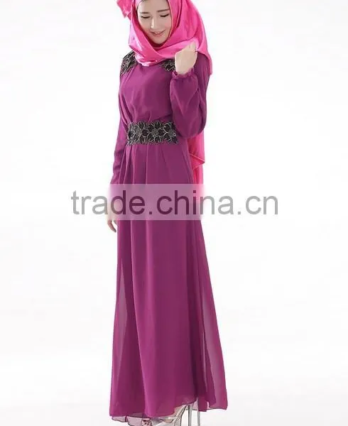 Ourself Factory Wholesale Latest Design Long Sleeve Muslim Evening Dress photo-5