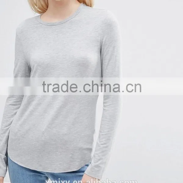 2016 Hot Sale Women Blank Long Sleeves Girls Favorite T-shirt photo-3