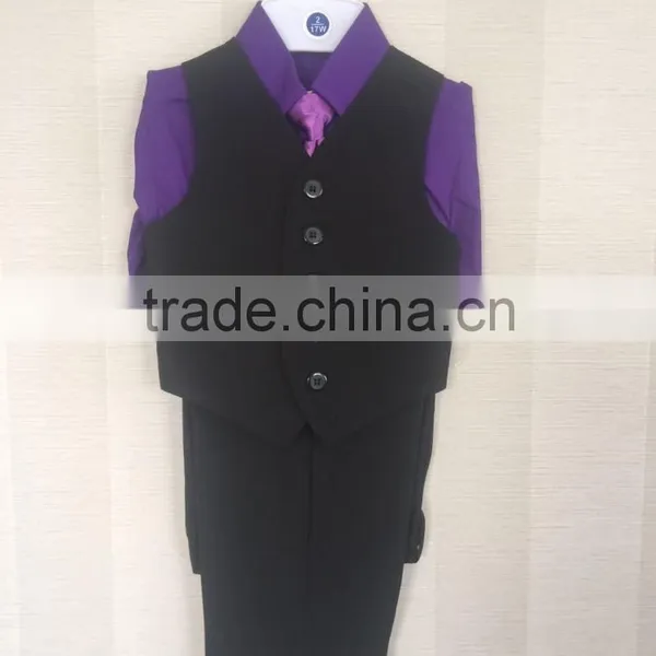 2017 New Style Latest Design China High Quality Boy 3 Pieces Vest Suit photo-6