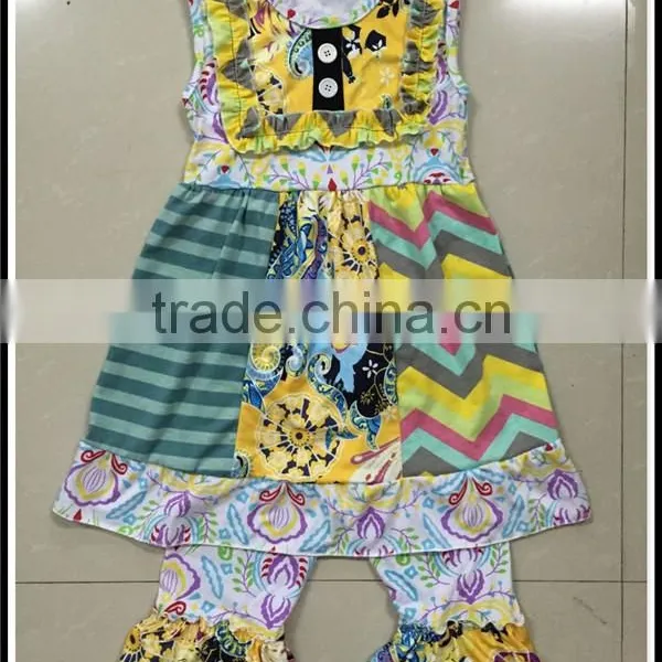 2016 Summer Fall Boutique Girl Easter Chevron Girl Outfit Giggle Moon Girl Remake Ruffles Clothing Set Summer Wear Cater Outfit photo-6