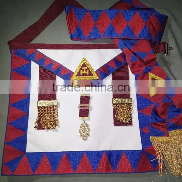 100% Leather Masonic Royal Arch Companion Apron With Gold Tassel photo-4