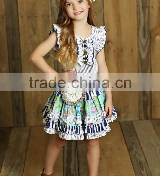 Summer New Design Baby Clothes Wholesale Girl Mustard Pie Clothing Set photo-4
