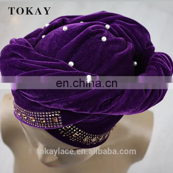 2017 Wholesale Velvet Turban Headtie for Party photo-4
