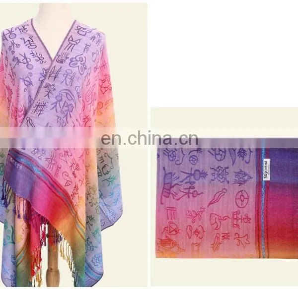 Many In Stock/Custom-make Your Own Design Jacquard Knitted Wool Scarf Pashmina Shawl photo-2