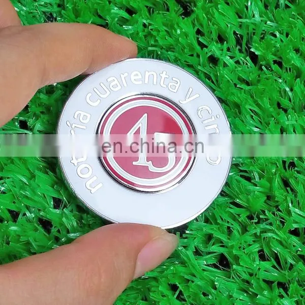 New 40mm 2 Sided Custom Embossed Metal Magnetic Golf Poker Chip Ball Marker photo-4