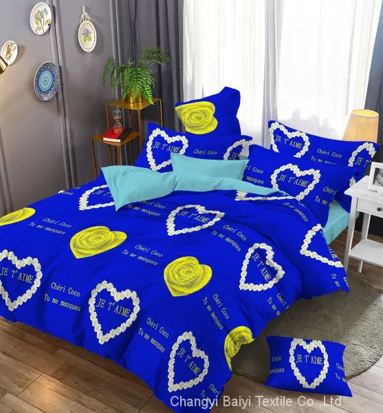 fashion style designer bedding comforter sets bed sheet brushed microfiber fabric bedding set