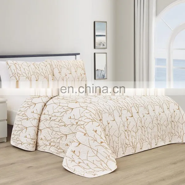 Wholesale Comforter Folded Soft Microfiber Lightweight Coverlet For All Season Fabric Embroidery Quilt photo-3