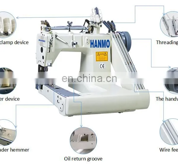 HM 928-2PL HIGH-SPEED THREE NEEDLE FEED-OFF-THE-ARM CHAINSTITCH MACHINE photo-2