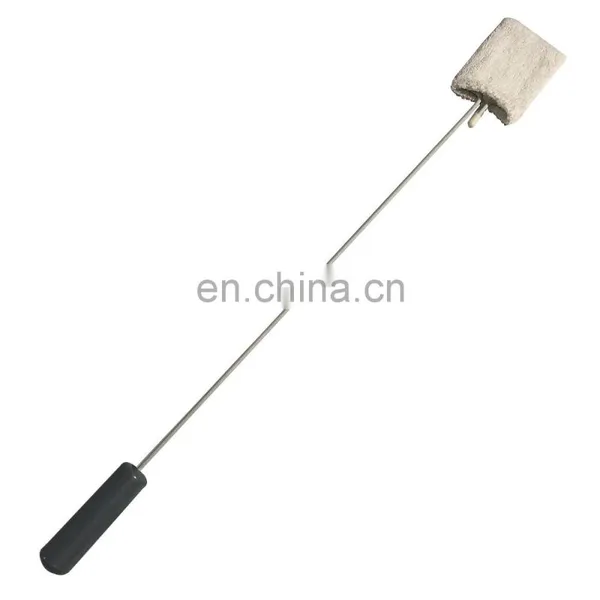 Elderly Aid Extra Long Handle Iron Metal Rubber Coated Toe Washer With 3 Pcs Cotton Covers