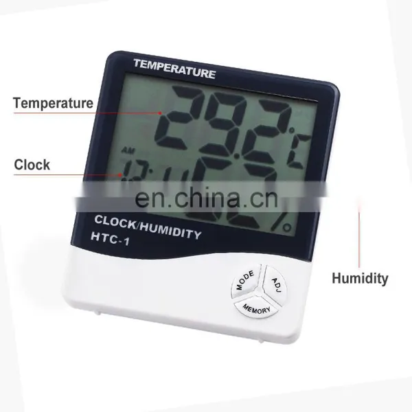 HTC-1 Digital LCD Electronic Thermometer Humidity Meter Hygrometer Weather Station Indoor With Alarm Clock photo-2