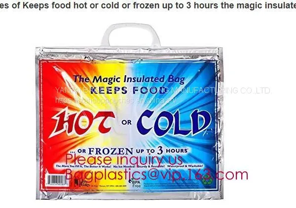 Aluminum Foil Insulated Cooler Bags Waterproof Folding Thermal Lunch Bag,Zip-Lock Grocery Handle Thermal Insulation Cool photo-3
