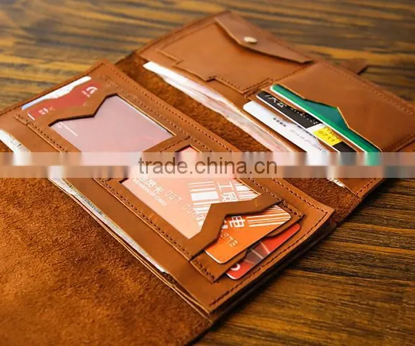 New Designer Hand-made Cowhide Leather Wallet Retro Couples Wallet Unisex Wallet Purse photo-5