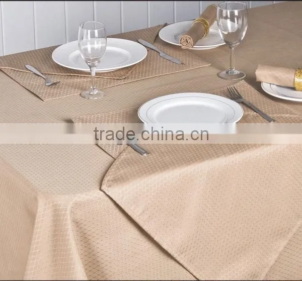 Solid Elegant Jacquard Damask Wedding Table Cloth photo-2