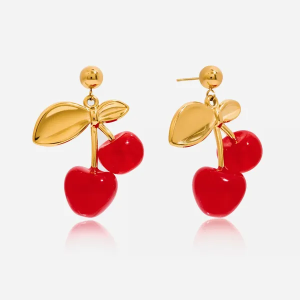 Wholesale 18K Gold Plated Waterproof Heart Earrings - Stainless Steel Fashion Jewelry photo-2