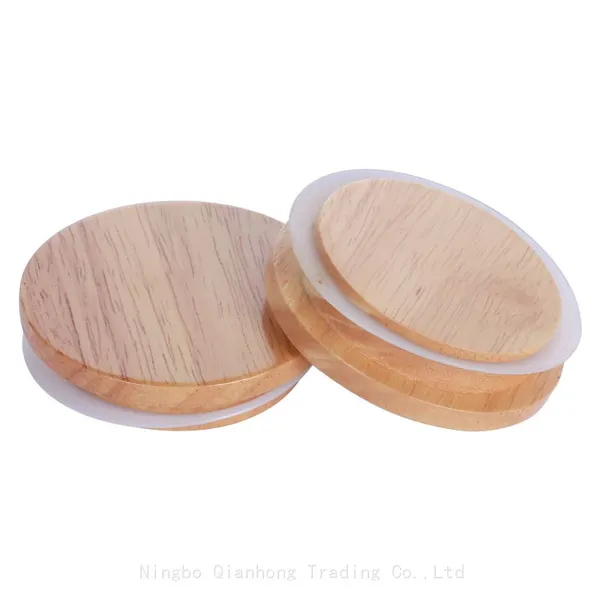 Customizable Wooden/Bamboo Lid With Logo Round Wooden Covers for Cup Bottle Candle Jar Glass Container photo-4