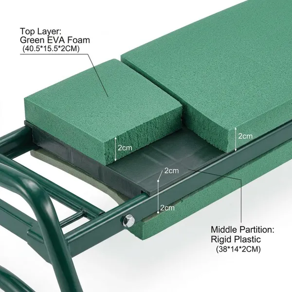 Foldable Heavy Duty Steel Frame EVA Padded Portable Convertible Kneeler Bench With Tool Bag Gardening Kneeling Stool photo-5
