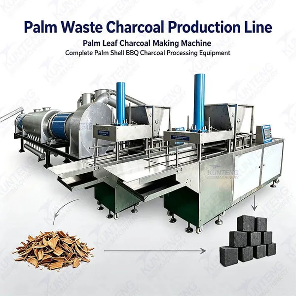 Palm Waste Charcoal Production Line Palm Leaf Carbonization Furnace Complete Palm Shell BBQ Charcoal Processing Equipment EPC