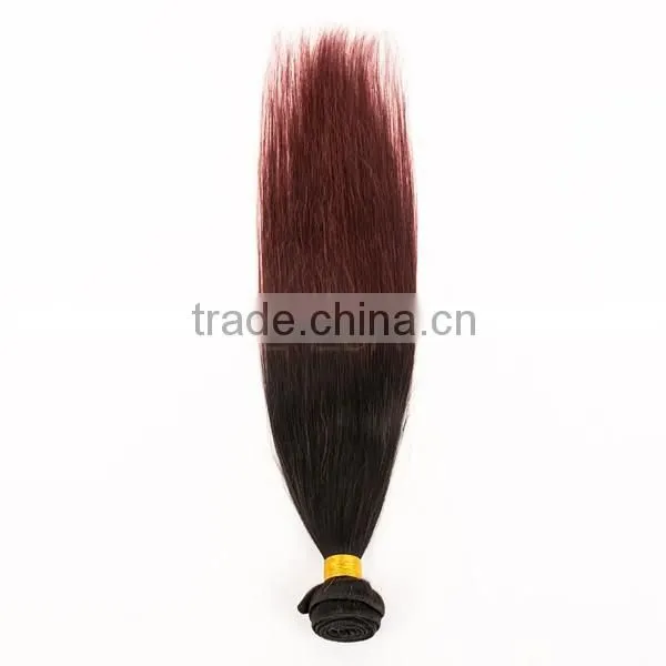 Top Quality Brazilian Vigin Human Hair Weave 1b 99j Two Tone Ombre Color Hair Extension photo-5