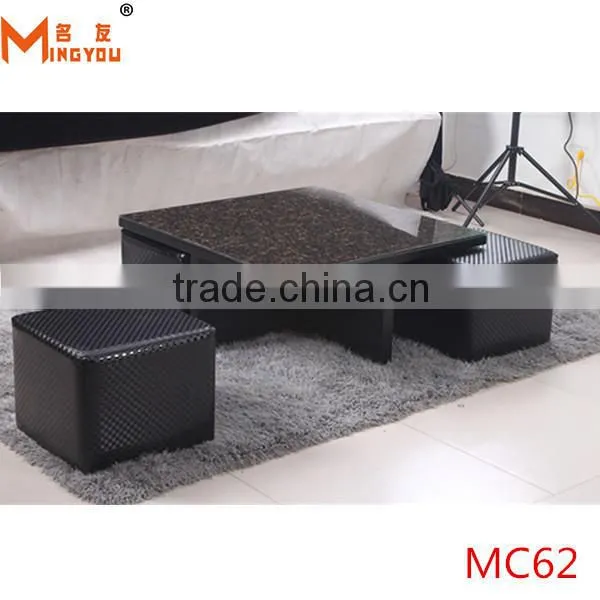 3 Pc Glass Top Cocktail Coffee Table Set photo-2