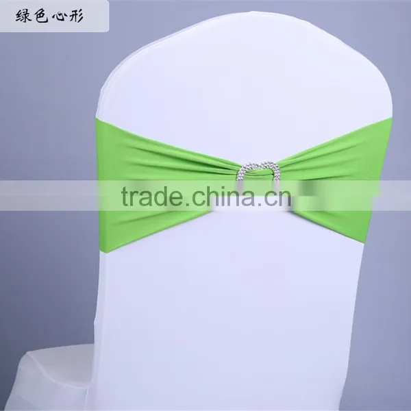 Heart Ornament Elastic Wedding Chair Cover Sashes Party Banquet Decoration Bow photo-5