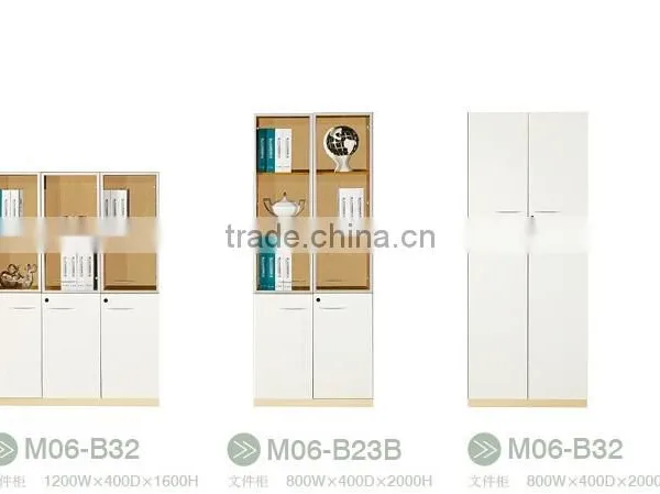 MDF Modern Style Bookcase With Glass Doors Model photo-3