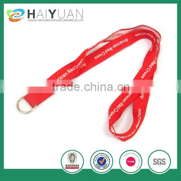 Custom Woven Lanyard With Metal Split O-ring