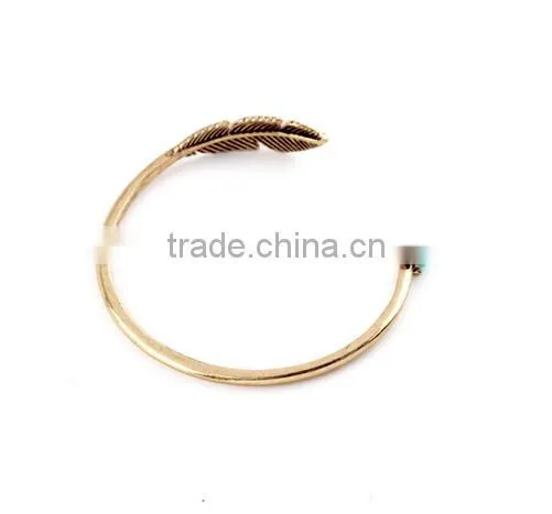 >>New Arrival Fashionable Bohemian Open Bracelet Leaf Bracelet/ photo-4