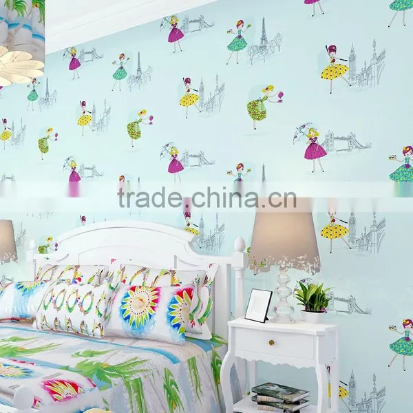 Colorful Decorative Cartoon Design Kids Wallpaper for Girls photo-2