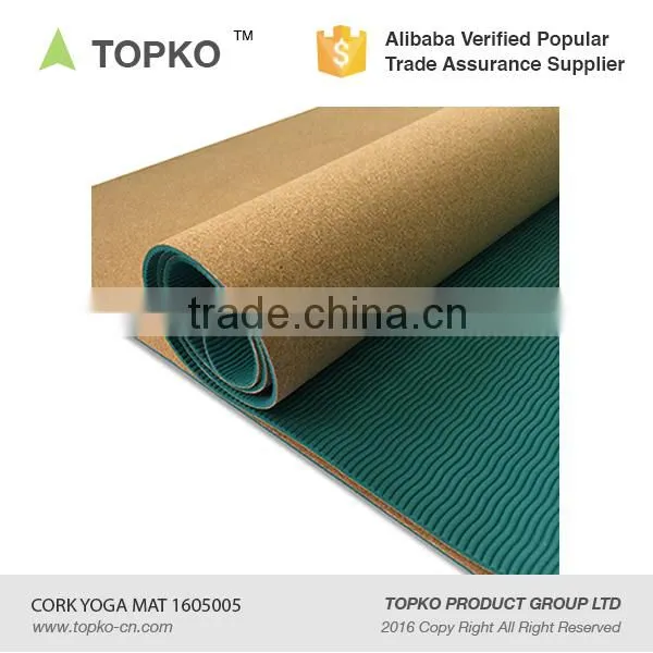 TOPKO New Generation TPE Cork Yoga Mat Natural Cork Mat photo-3