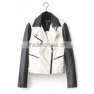 2015 Women Fashion Black PU Leather Long Sleeve Mesh Hole Hood Jacket and Coat,2015 Women Fashion Black PU Leather Long Sleeve m photo-3