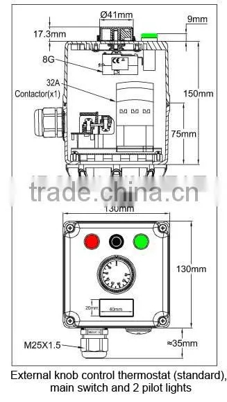Type 9SWM, Extra Short Immersion Heater , Coiled Heating Elements Dia. 8 mm photo-3