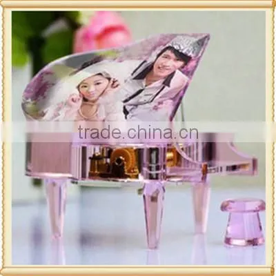Wedding Favors Artificial K9 Crystal Piano Miniature Music Box photo-5