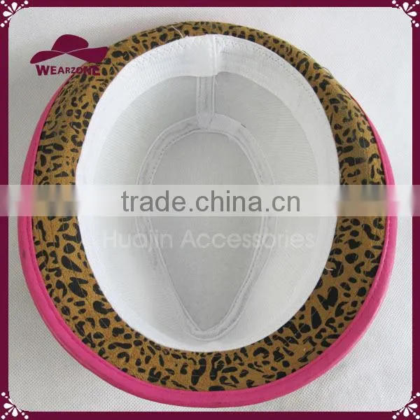 Unisex Fedora Short Brim Leopard Pattern Printed Hat photo-6