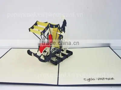 Viet Nam Pedicabs Greeting Pop up Cards photo-2
