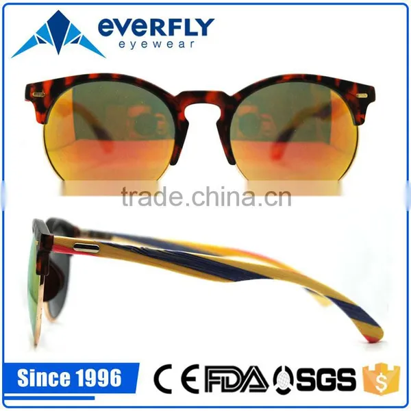 2016 Custom Brand Bamboo Sun Glasses New Style Vintage Retro Round Acetate Wooden Sunglass Quality Choice