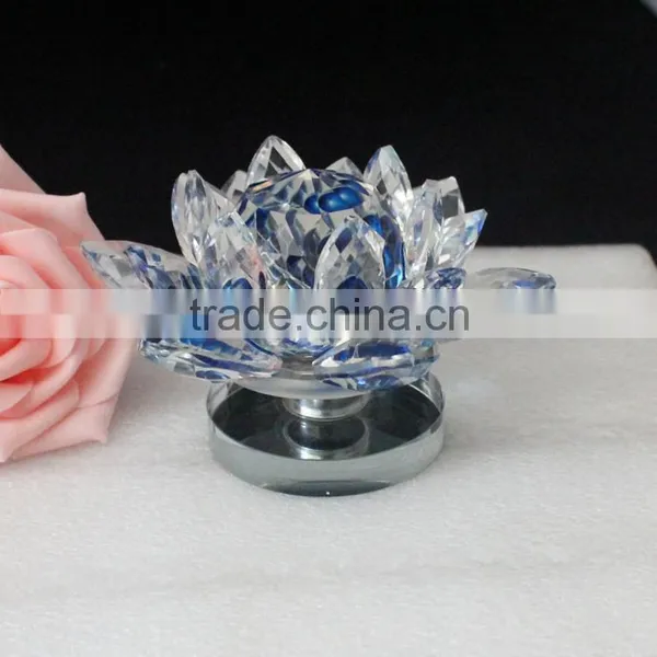 Wholesale Clear Blue Lotus Glassware for Decorative photo-6