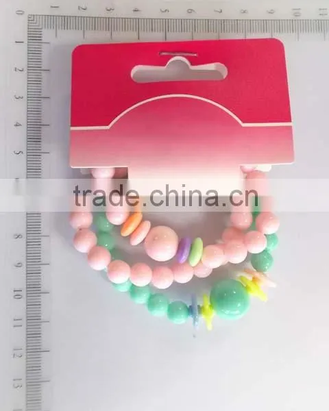 Lovely Three Colors Beaded Bracelet Set for Children photo-2