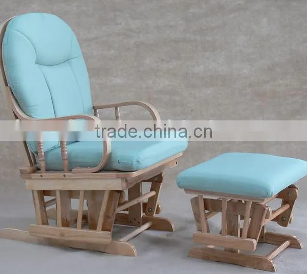 2013 TF04T-7 Wooden Glider Chair in Skp Blue Fabric