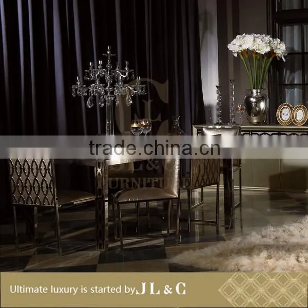 Luxury Dining Room JT15-02 Dining Table Furniture Set Square Stainless Steel New Design 2015 photo-2